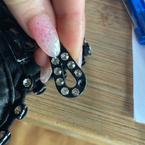 STUNNING Mascot leather/crystal biker jacket - Picture 12 of 12